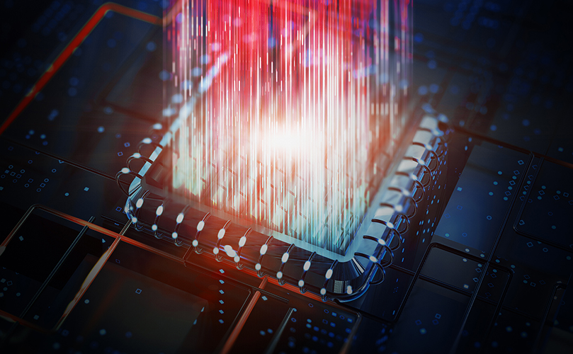 Image of an abstract shiny microchip